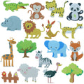 BXI 17 Pcs Zoo Animals Felt Story Board Set for Toddlers, Preschool & Kindergarten - Precut Jungle Animals for Early Learning