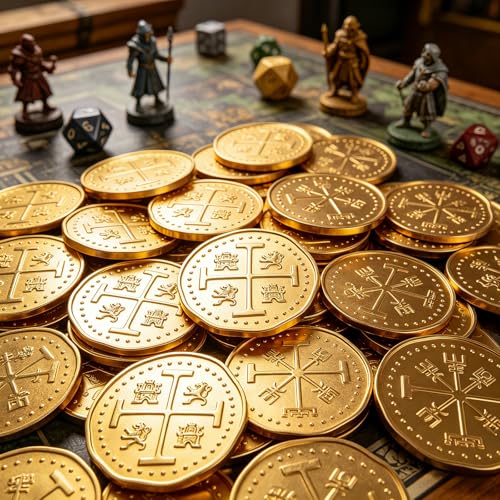 Byhoo 30-Piece Metal Pirate Gold Coin Set – Spanish Doubloon Replicas for Games and Cosplay