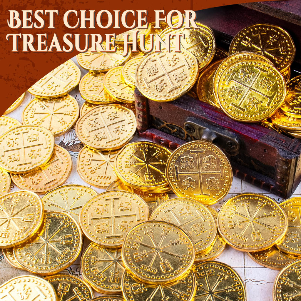 Byhoo 30-Piece Metal Pirate Gold Coin Set – Spanish Doubloon Replicas for Games and Cosplay