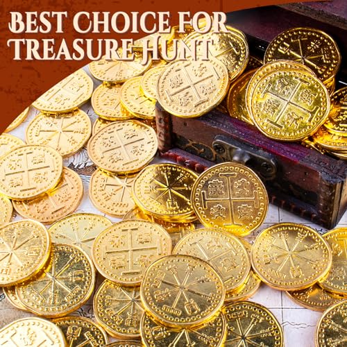 Byhoo 30-Piece Metal Pirate Gold Coin Set – Spanish Doubloon Replicas for Games and Cosplay