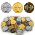 Byhoo 36-Piece Metal Pirate Coin Set – Gold, Silver & Copper Tokens for Treasure Hunts & Games