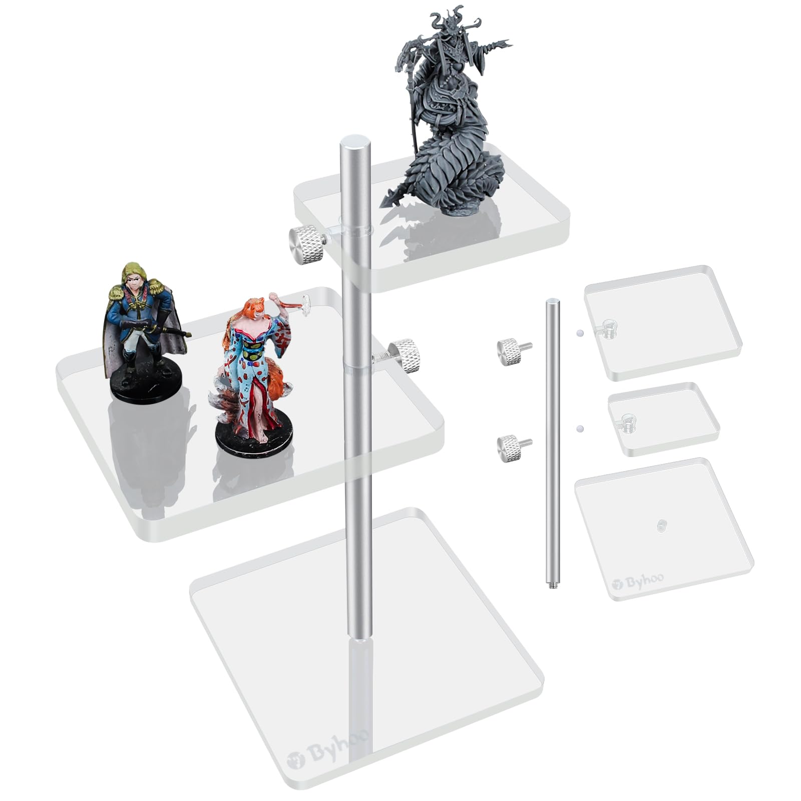 Byhoo DND Flying Miniatures Combat Risers – Adjustable Acrylic Flight Stands for Epic Battles