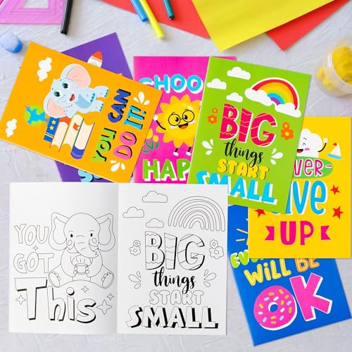 BZaber 24-Pack Positive Affirmations Coloring Books - 8.5x11 Inch Inspirational Coloring Booklets for Kids, Back to School Gifts, Party Favors