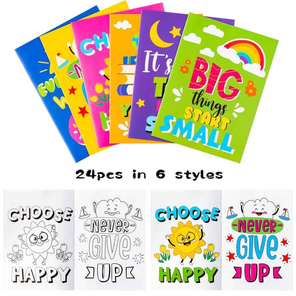 BZaber 24-Pack Positive Affirmations Coloring Books - 8.5x11 Inch Inspirational Coloring Booklets for Kids, Back to School Gifts, Party Favors