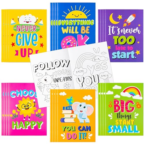 BZaber 24-Pack Positive Affirmations Coloring Books - 8.5x11 Inch Inspirational Coloring Booklets for Kids, Back to School Gifts, Party Favors