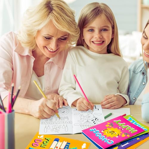 BZaber 24 Positive Affirmations Coloring Books – Inspirational DIY Color-In Pages for Kids, Back to School Gifts & Party Favors