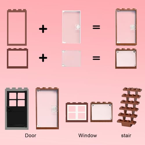 Cabeeskii 50-Piece Windows and Doors Building Block Set - Compatible with Major Brands