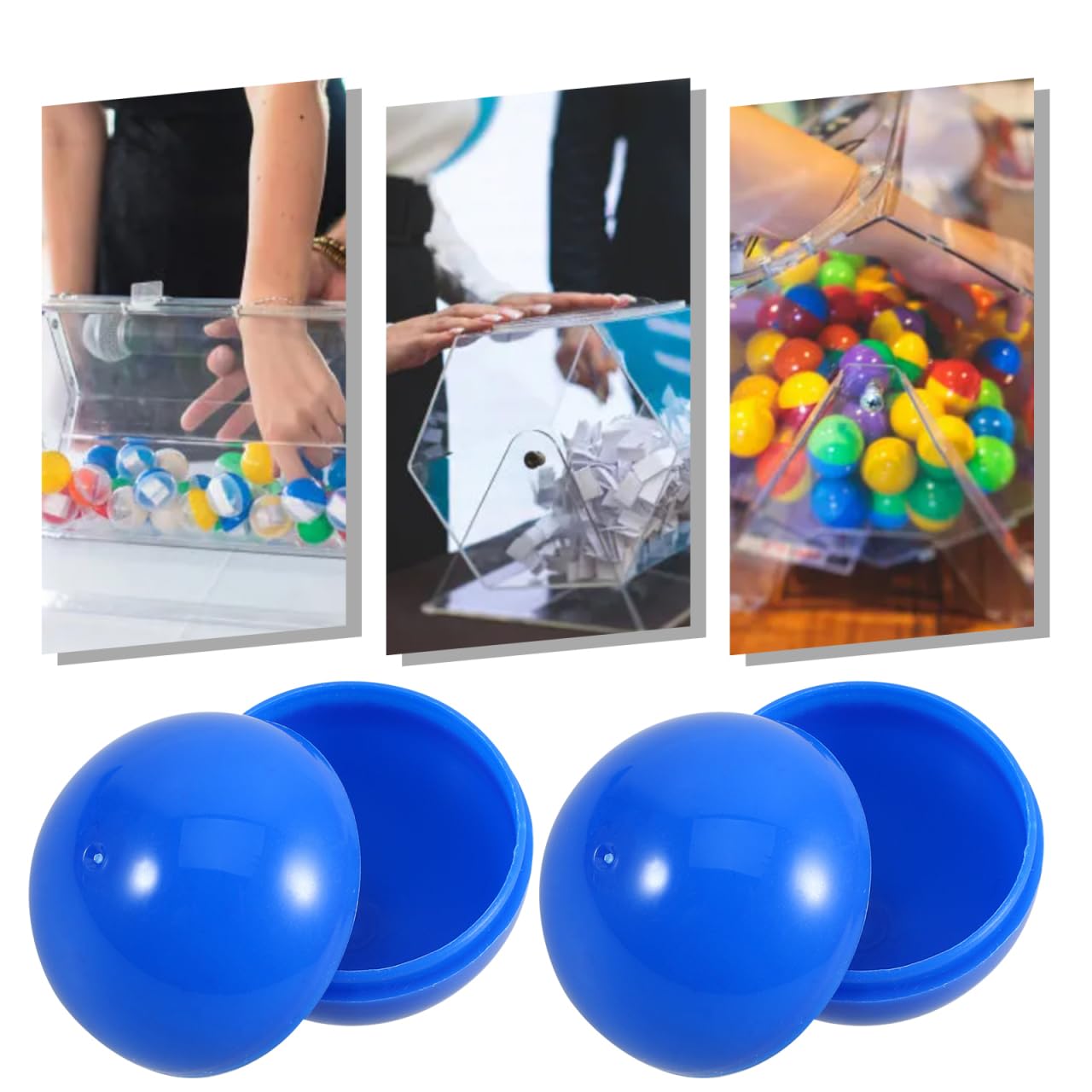 Cabilock 50-Piece Blue Plastic Bingo Balls - 3cm Openable Raffle Balls for Parties, Bingo, and Games