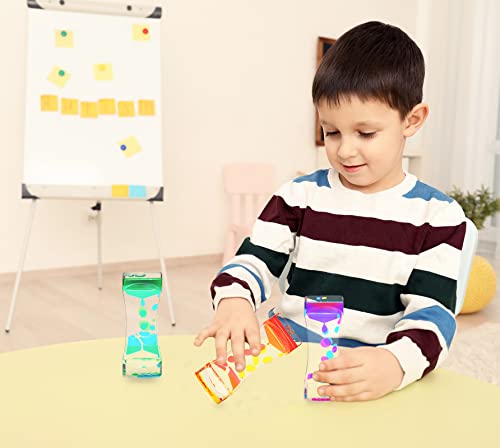 CAILINK Liquid Motion Bubbler 3-Pack – Sensory Toy for Kids and Adults, Glass Hourglass Desk Decor