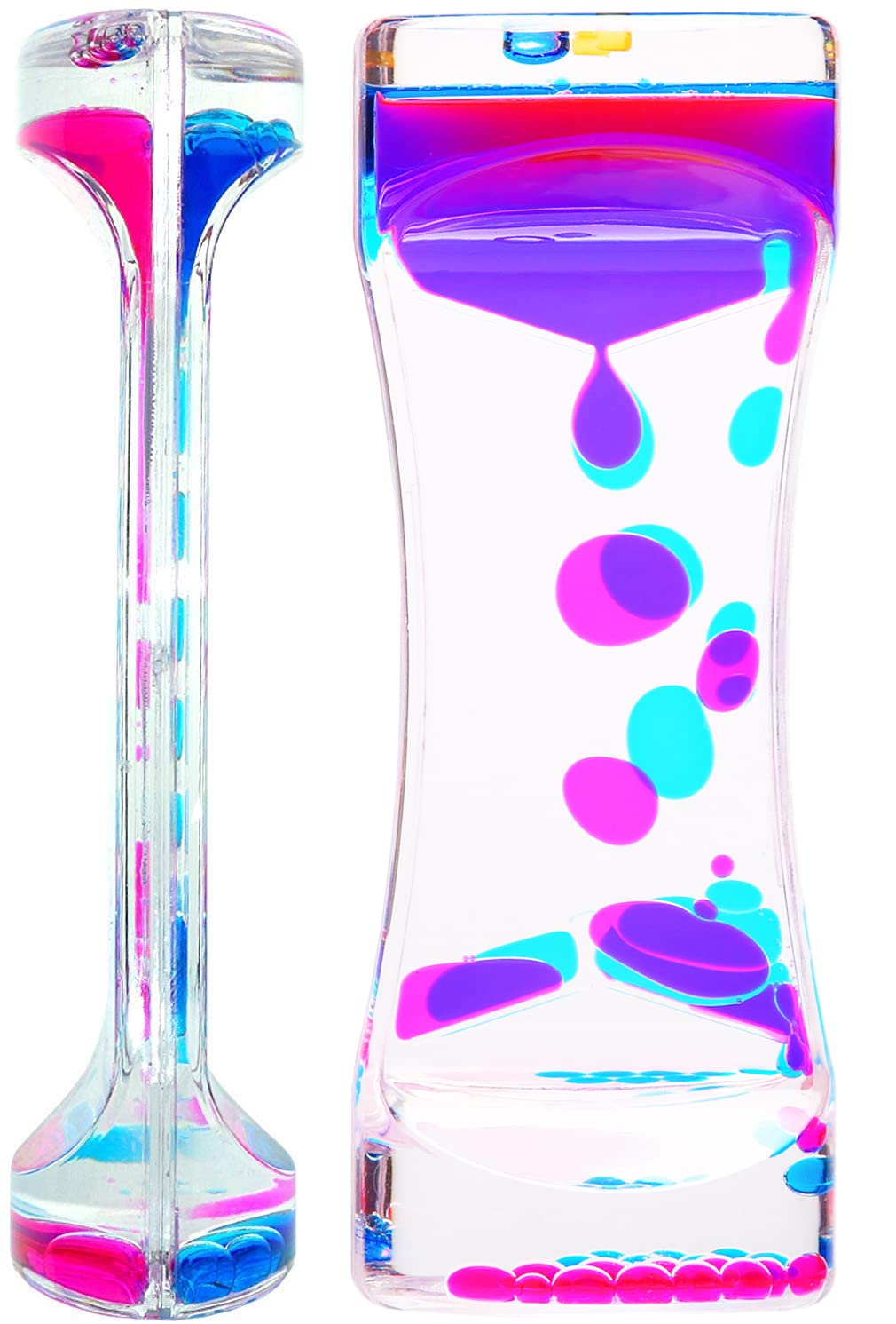 CAILINK Liquid Motion Bubbler 3-Pack – Sensory Toy for Kids and Adults, Glass Hourglass Desk Decor