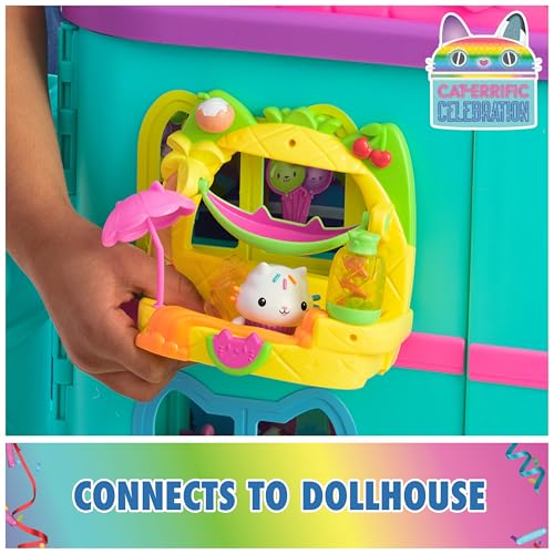 Cakey’s Fruit Smoothie Balcony Playset – 8-Piece Gabby's Dollhouse Toy with Surprise Mason Jar