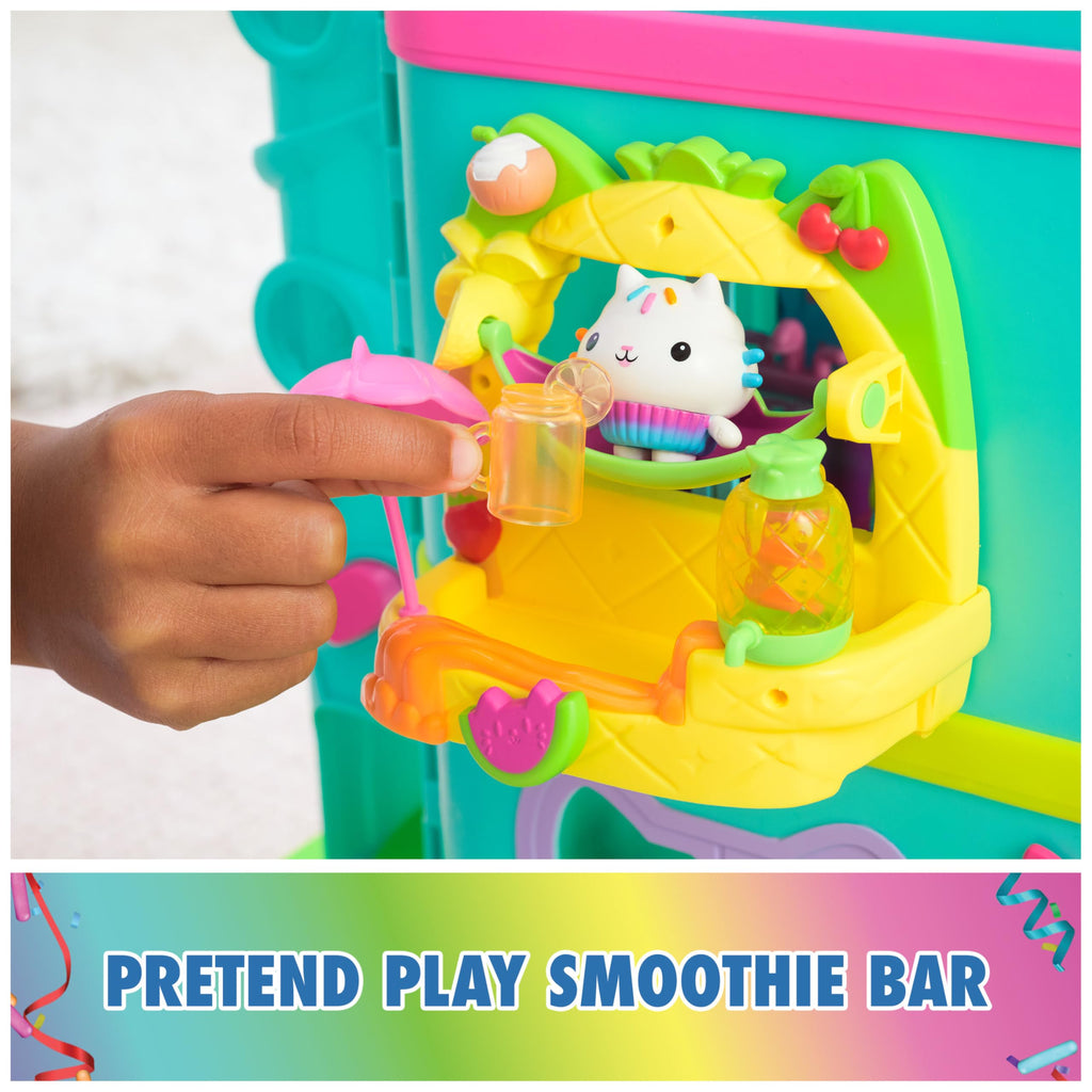 Cakey’s Fruit Smoothie Balcony Playset – 8-Piece Gabby's Dollhouse Toy with Surprise Mason Jar