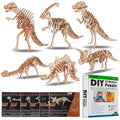 calary 3D Wooden Puzzle Set of 6 Dinosaur Models – DIY Assembly Toy for Kids and Adults