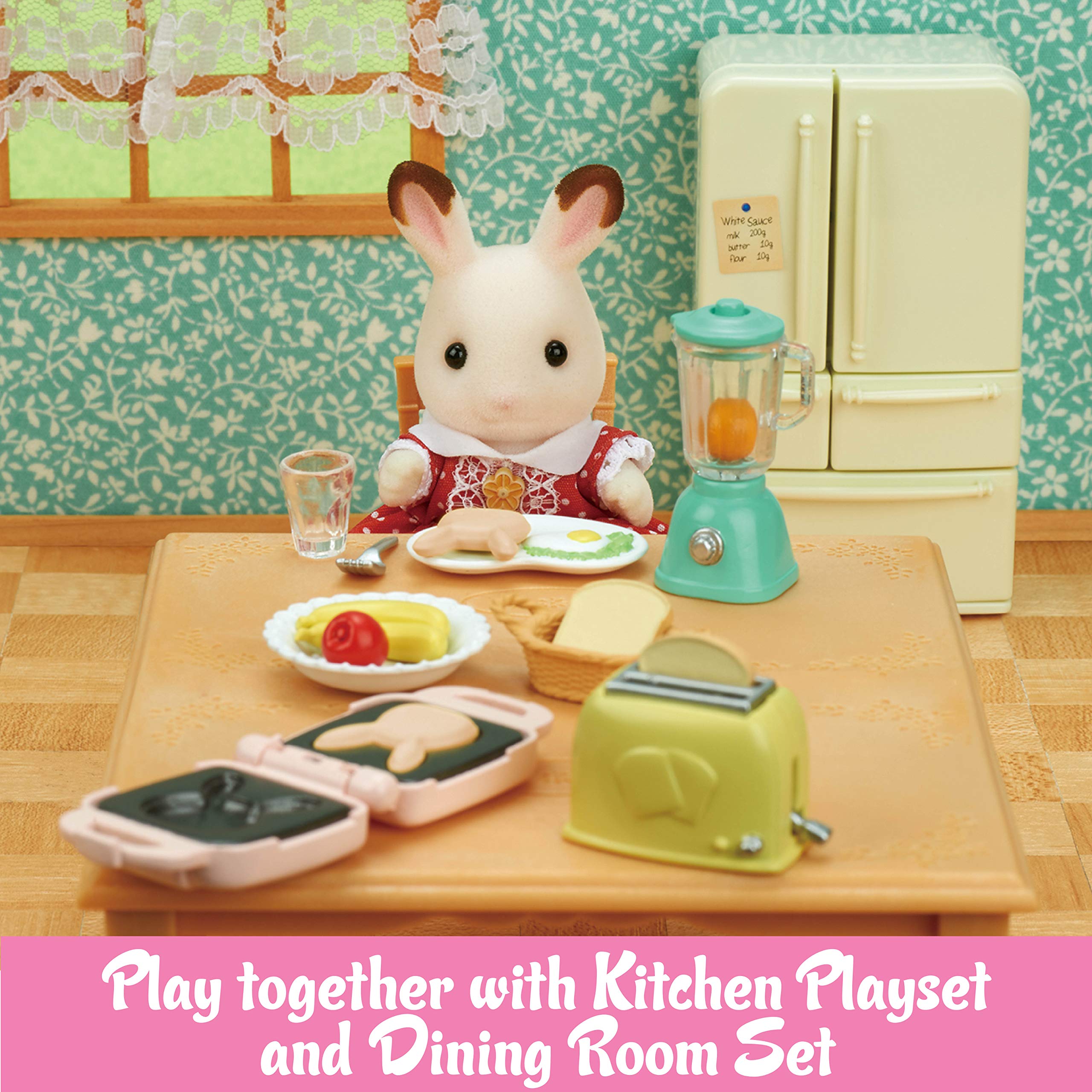 Calico Critters Breakfast Playset - Over 15 Miniature Kitchen Pieces with Working Toaster