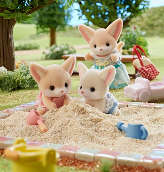 Calico Critters Fennec Fox Twins: Rocco & Tara with Pushcart – Soft Flocked Figures for Ages 3+