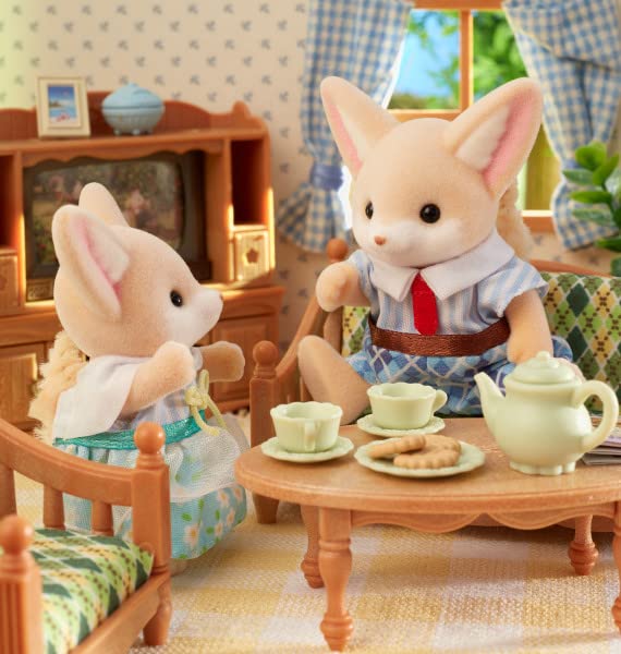 Calico Critters Fennec Fox Twins: Rocco & Tara with Pushcart – Soft Flocked Figures for Ages 3+