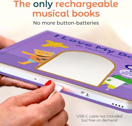 Cali’s Books Nursery Rhyme Sound Book for Toddlers 1-3 – Interactive Musical Book with 6 Songs, USB-C Rechargeable