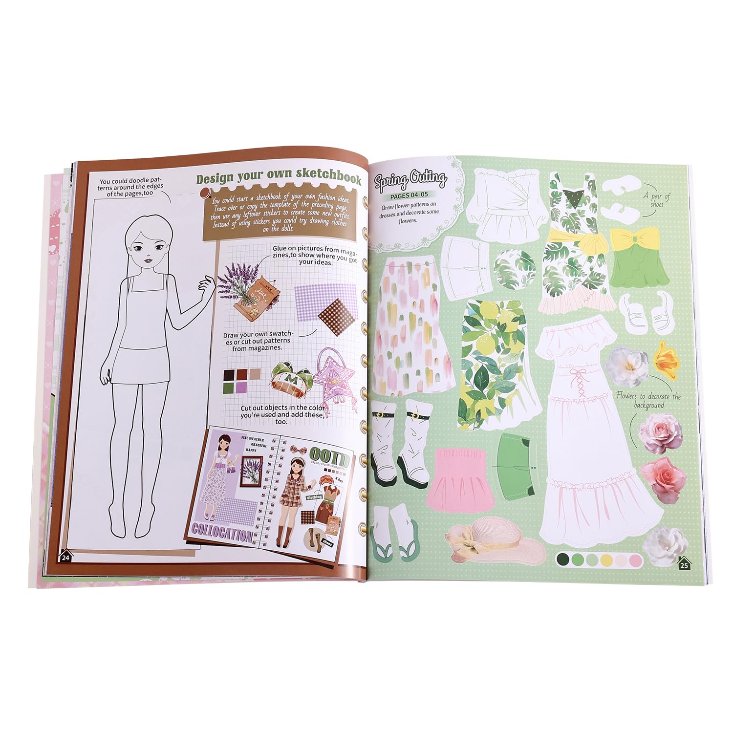 Callist Girls Sticker Dress-Up Book – 300+ Repositionable Stickers, 24 Characters, 11 Scenes, Fashion Activity & Coloring