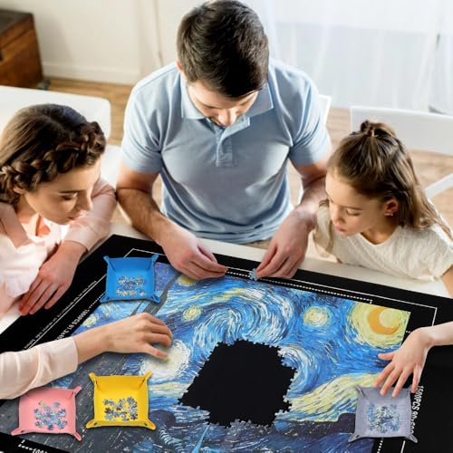 CallKroon Puzzle Mat Roll Up for 1500 Pieces – Felt Board Alternative with 4 Sorting Trays, Inflatable Tube, and Storage Bag