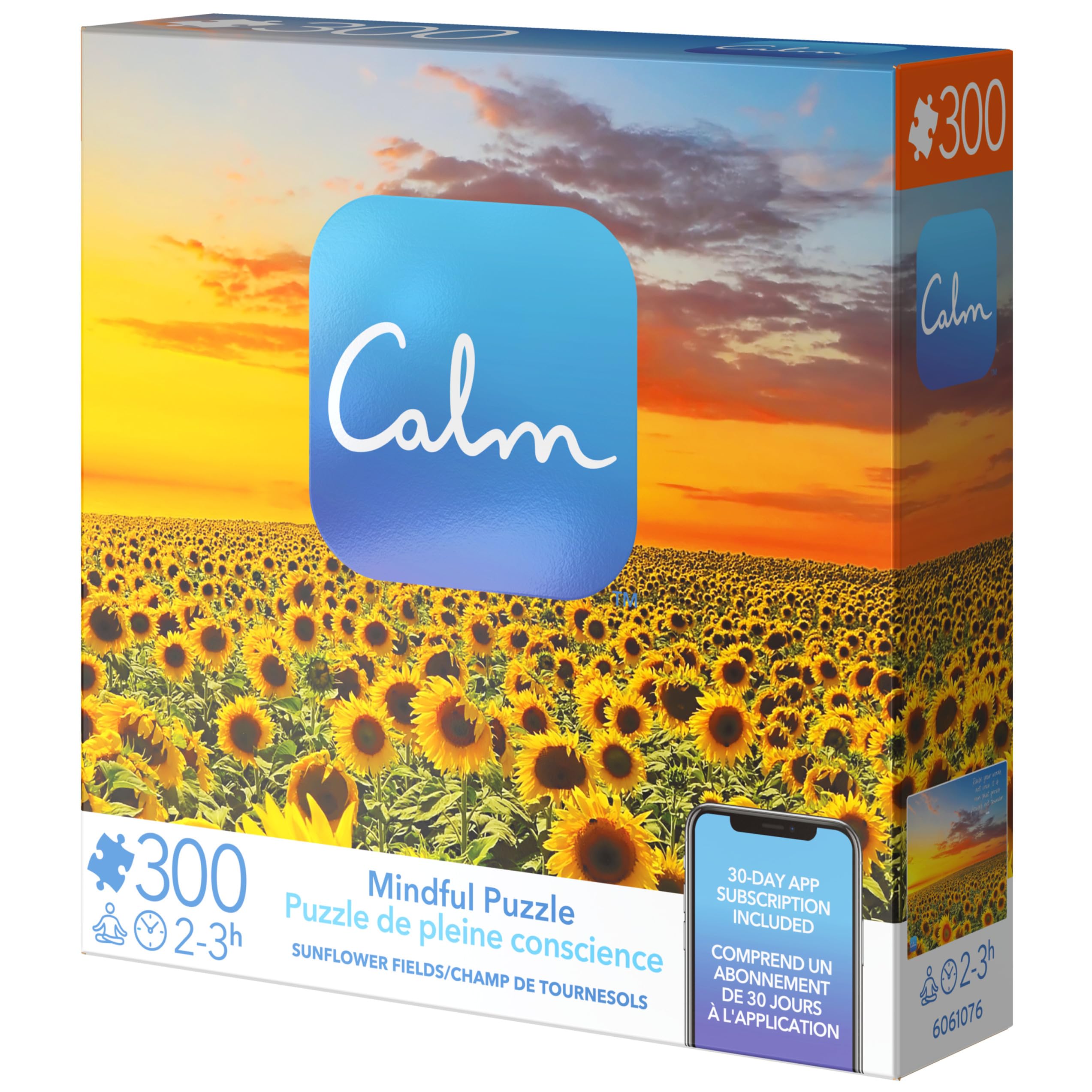 Calm 300-Piece Sunflower Fields Jigsaw Puzzle – Relaxation & Stress Relief for Adults and Kids Ages 8+