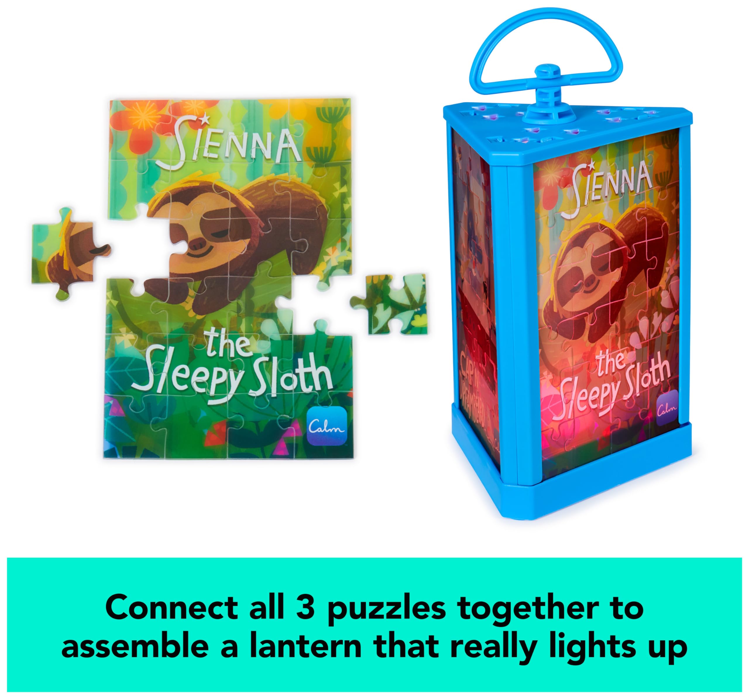 Calm App Glowing Lantern Puzzle: 3x24-Piece Jigsaw with 30-Day Subscription for Relaxation, Ages 5+