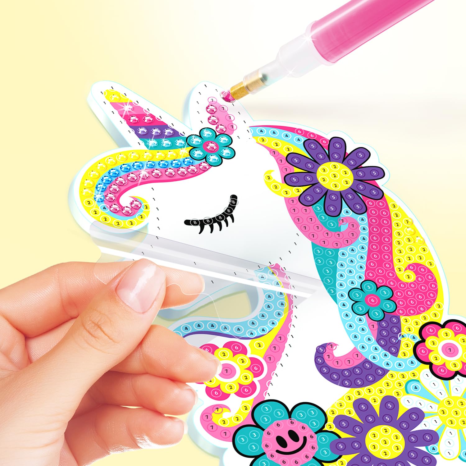 Canal Toys Style 4 Ever Diamond Art Unicorn & Butterfly Lamp Set – Light Up Base, 1300+ Gems, Ages 6+