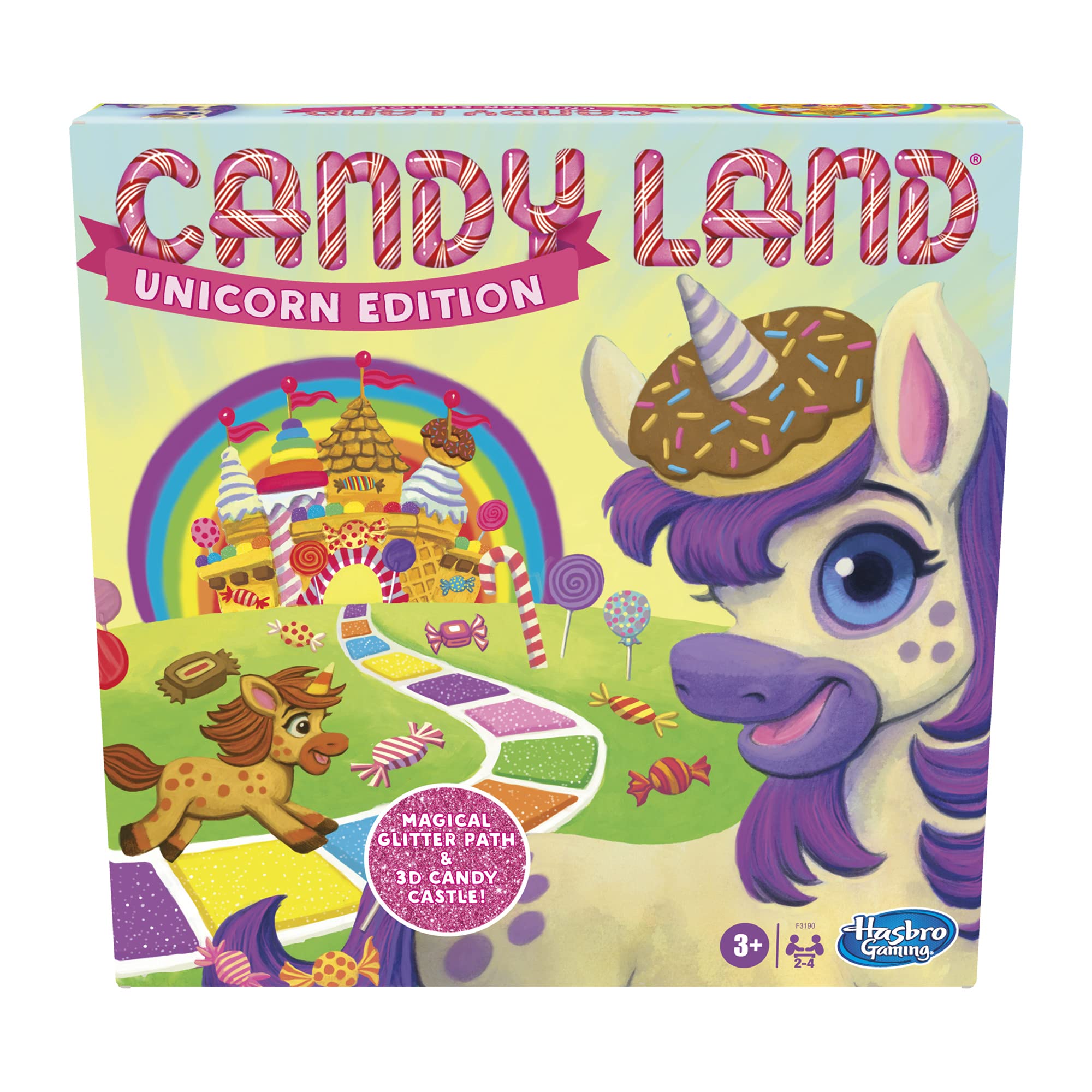 Candy Land Unicorn Edition: No-Reading Preschool Board Game for Ages 3+ (Amazon Exclusive)