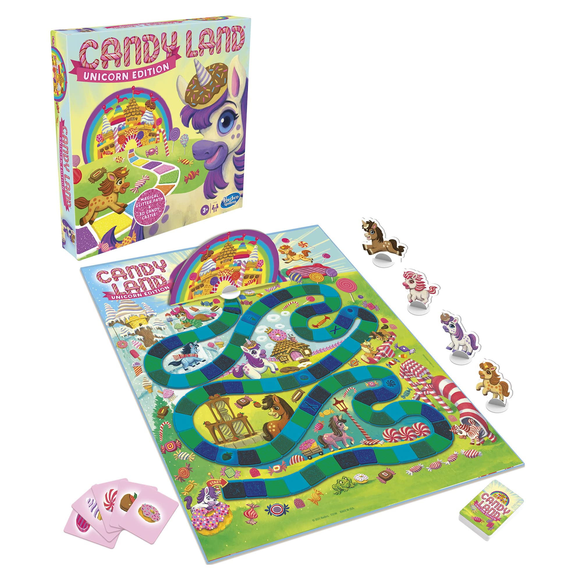 Candy Land Unicorn Edition: No-Reading Preschool Board Game for Ages 3+ (Amazon Exclusive)