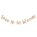 CANTLY Love Is In Bloom Gold Glitter Banner – Bridal Shower & Wedding Decor