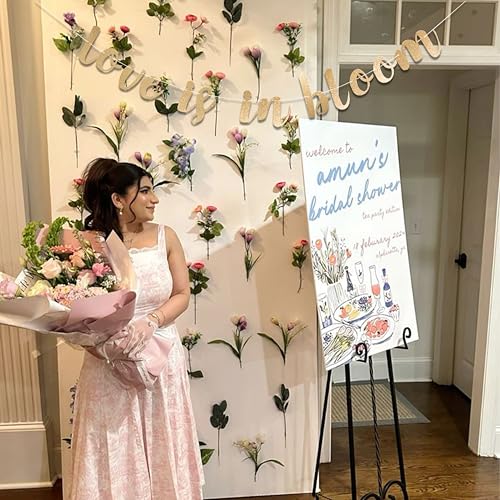 CANTLY Love Is In Bloom Gold Glitter Banner – Bridal Shower & Wedding Decor