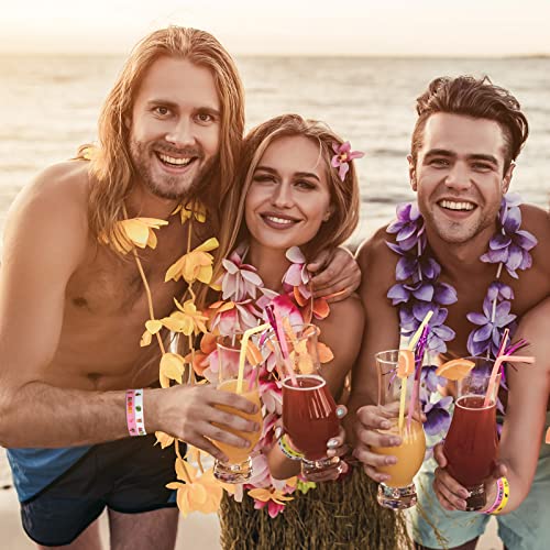Capoda 32-Pack Hawaiian Silicone Bracelets – Tropical Luau Party Favors with 4 Designs