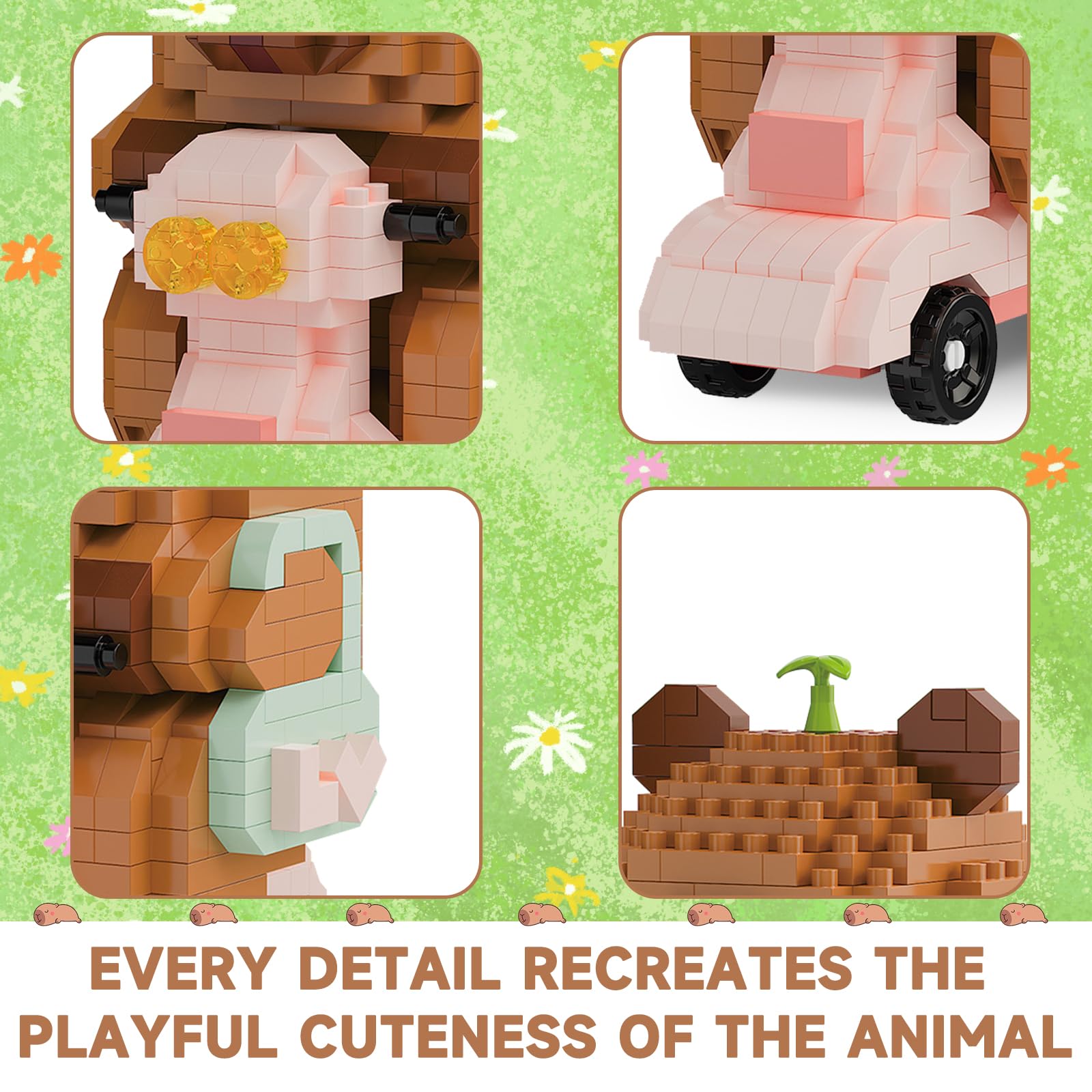 Capybara Micro Building Blocks – Capybara Riding Pig Set (M3148)