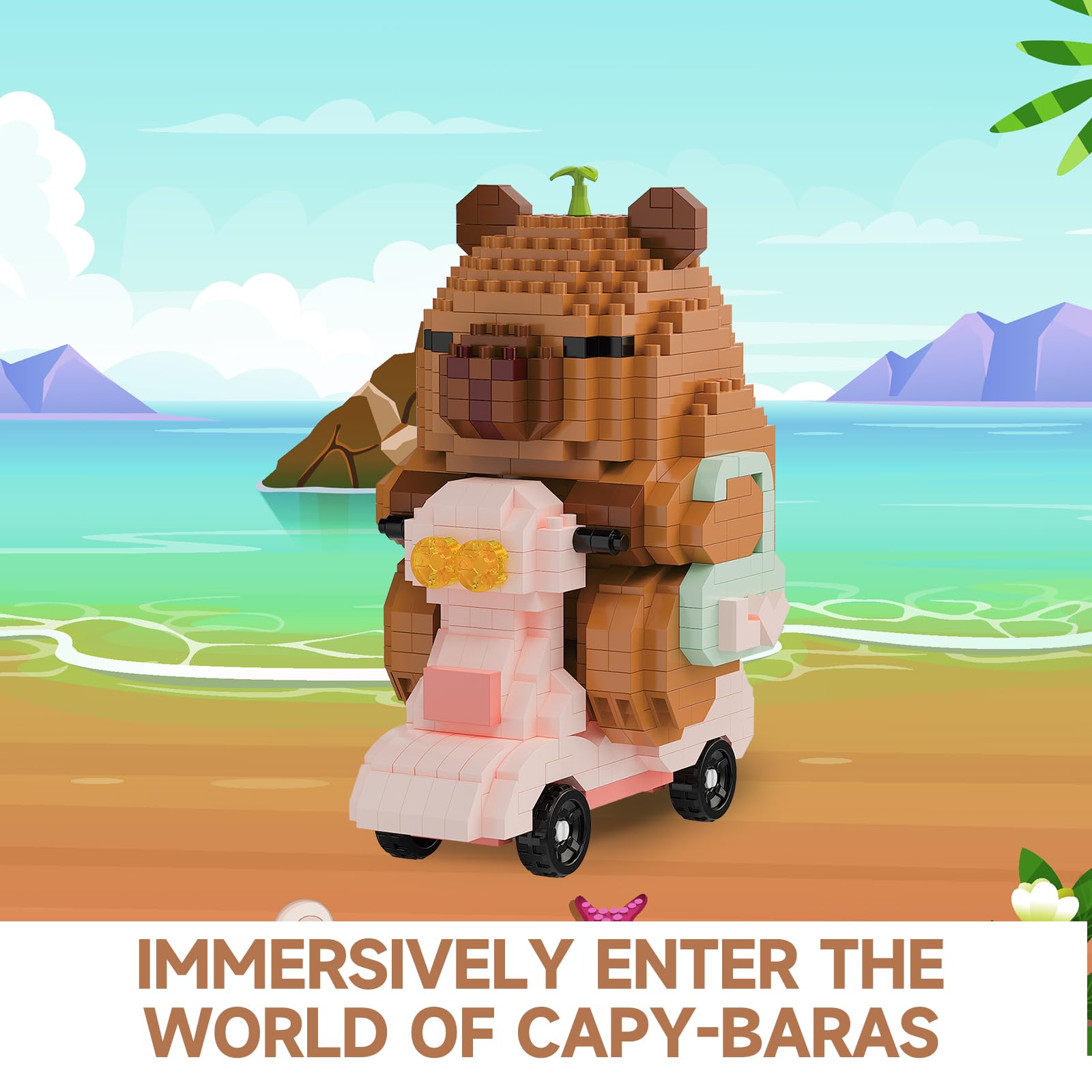 Capybara Micro Building Blocks – Capybara Riding Pig Set (M3148)