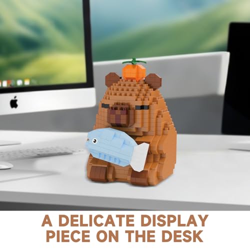 Capybara Mini Building Blocks – Capybara Riding a Pig Micro Blocks Set for Kids 8+ & Adults