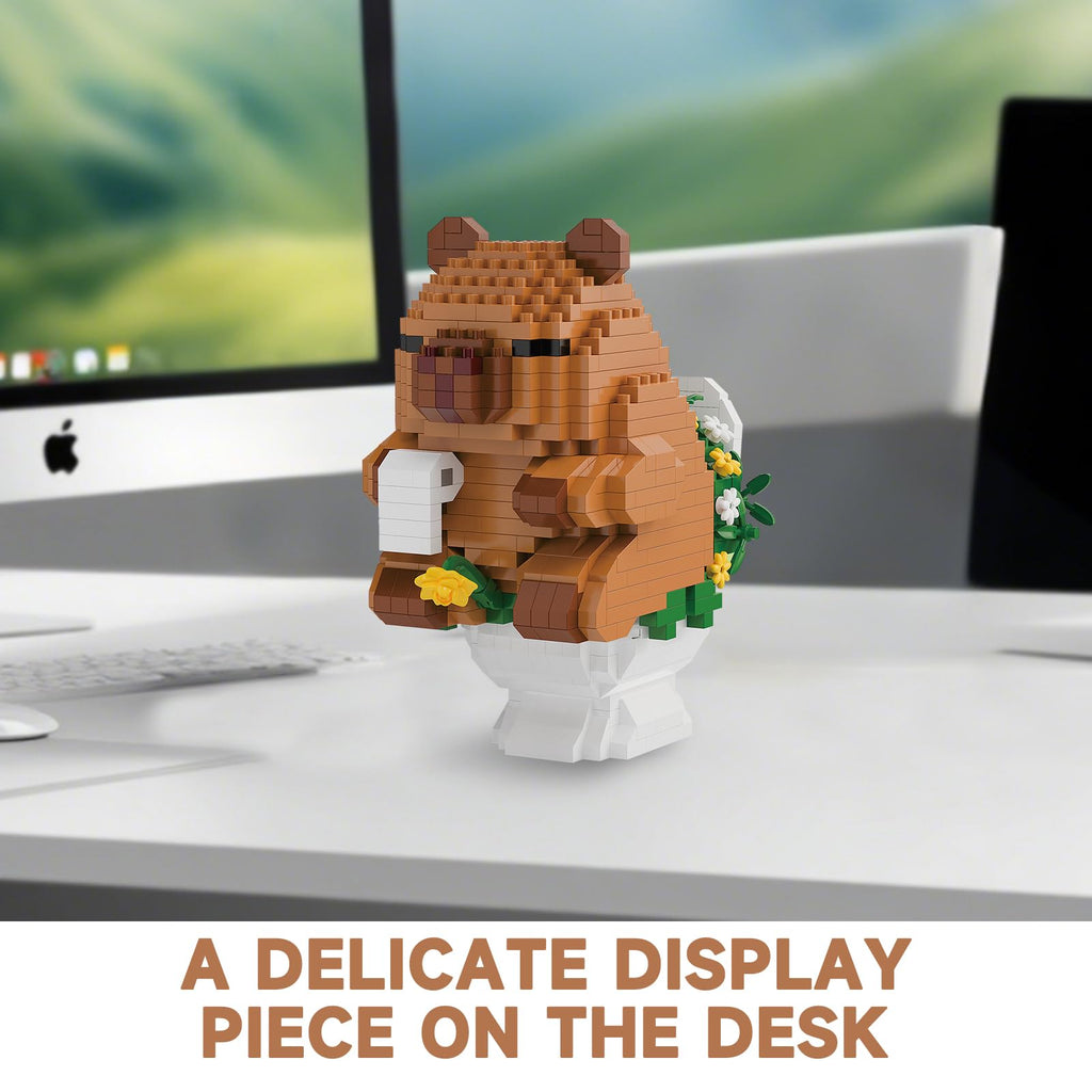 Capybara Mini Building Blocks Set – Humorous Capybara Riding Pig, Fun Assembly Toy for Kids 8+ and Adults