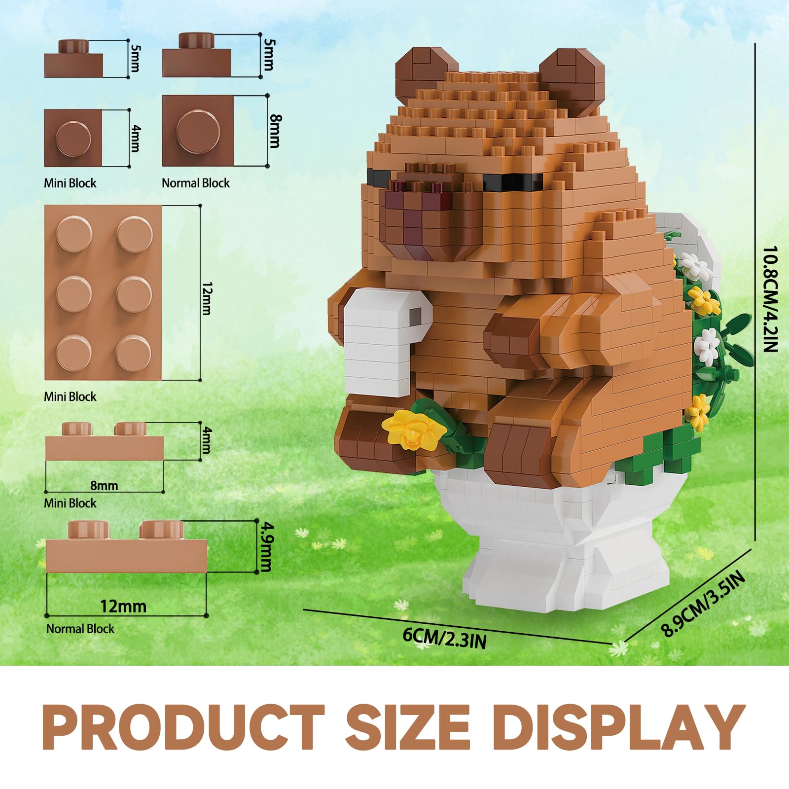 Capybara Mini Building Blocks Set – Humorous Capybara Riding Pig, Fun Assembly Toy for Kids 8+ and Adults