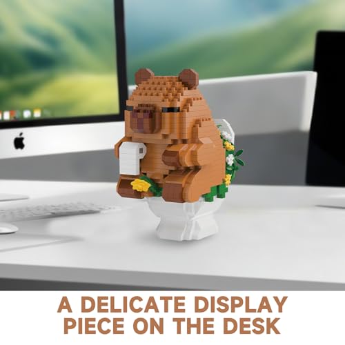 Capybara Mini Building Blocks Set – Humorous Capybara Riding Pig, Fun Assembly Toy for Kids 8+ and Adults