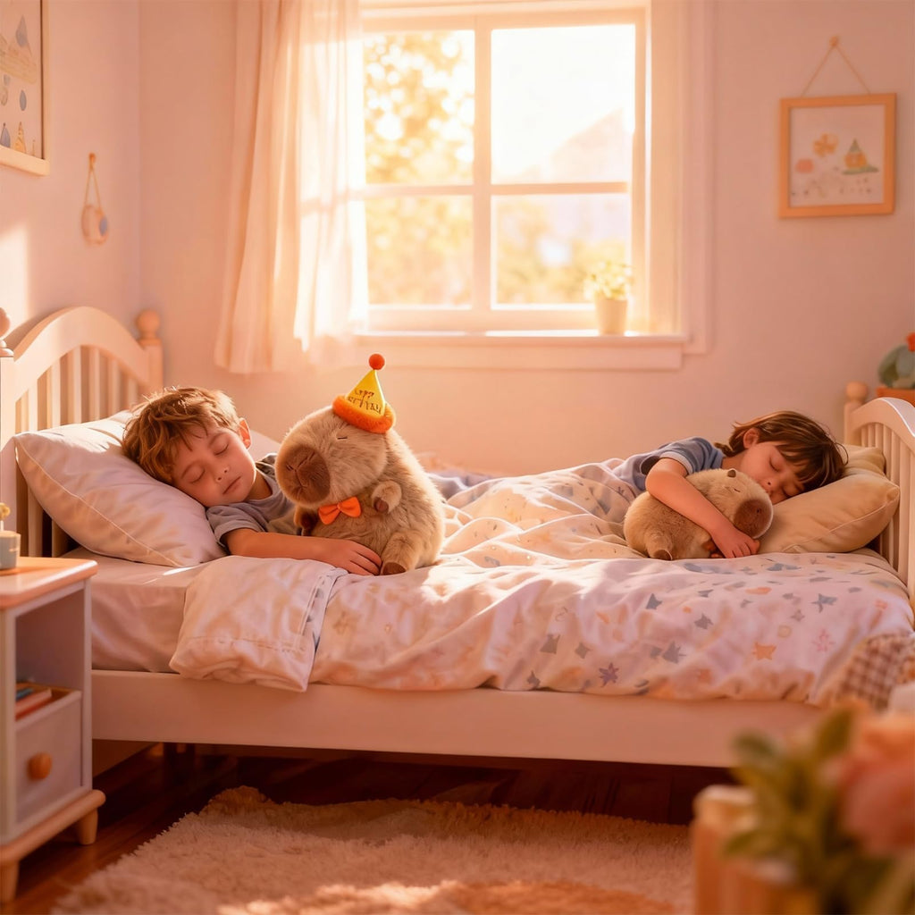 Capybara Plush with Birthday Hat – 9-Inch Kawaii Stuffed Animal Toy, Ultra-Soft Gift for Girls and Fans