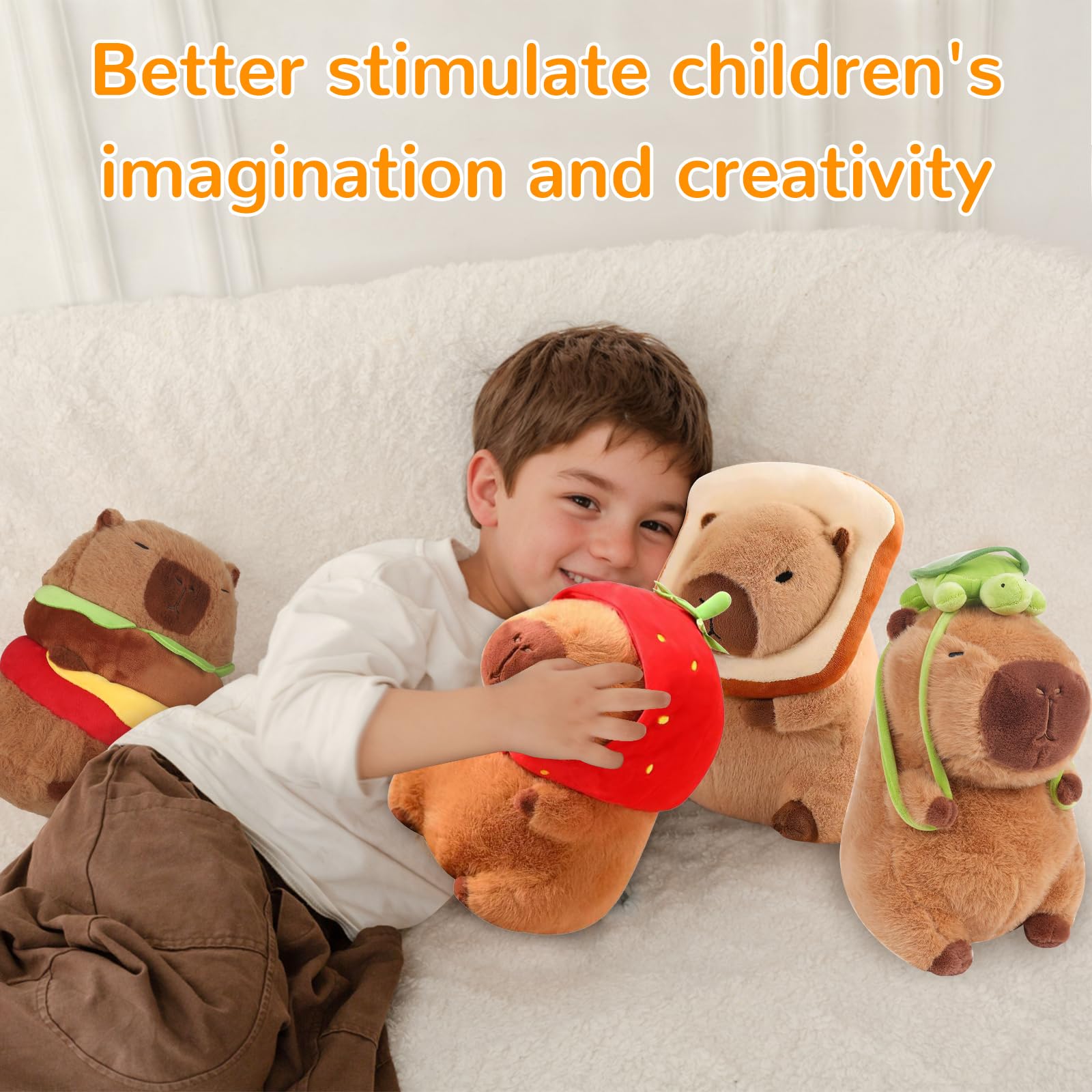 Capybara Plush with Turtle Backpack – Soft Cuddly Stuffed Animal Toy, Cute Birthday Gift for Kids