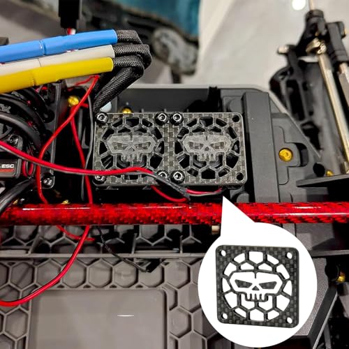 Carbon Fiber RC Fan Cover 35x35mm - MOSHNOLY Lightweight Heatsink Protector for Traxxas Arrma Losi 1/10 1/8