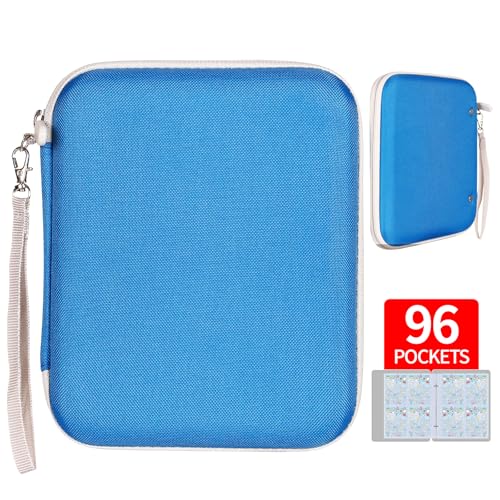 Card Holder for Yoto Cards – 96 Pocket Portable Organizer with Zipper (Blue)