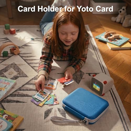 Card Holder for Yoto Cards – 96 Pocket Portable Organizer with Zipper (Blue)