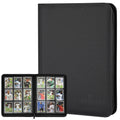 CARDBINDER 9-Pocket Card Binder - 540 Double-Sided Pockets, Zipper Closure, Black PU Leather