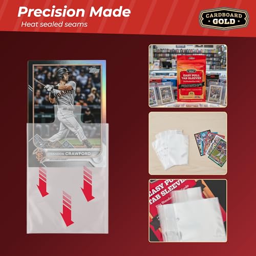 Cardboard Gold 2-Mil Tabbed Sleeves 100-Pack for Card Grading