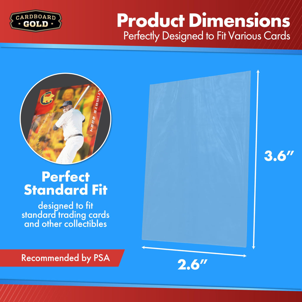 Cardboard Gold Clear Penny Sleeves (400 Count) – Standard Trading Card Protectors, 2-5/8” x 3-5/8”