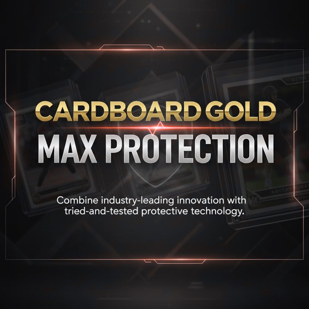 Cardboard Gold Toploader Sleeves - 50 Pack Resealable 75pt-140pt Acid-Free Clear Polypropylene Sleeves for Card Protection