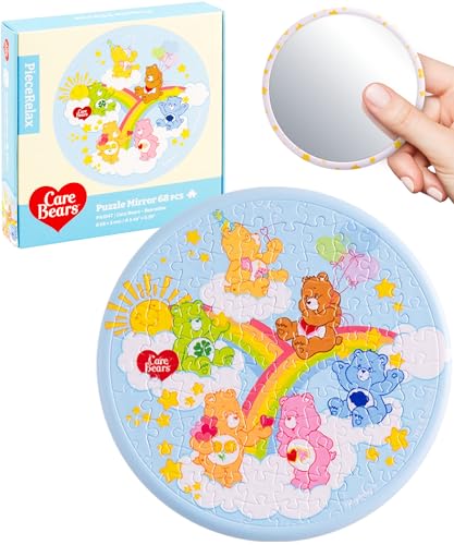 Care Bears 68-Piece Puzzle Mirror by PieceRelax – Bearadise Design, Double-Sided, Plastic Interlocking Pieces