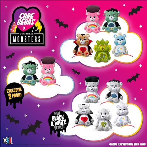 Care Bears Universal Monsters Fun Size Plush - Bedtime Bear as The Mummy (Black & White, 9 Inch)