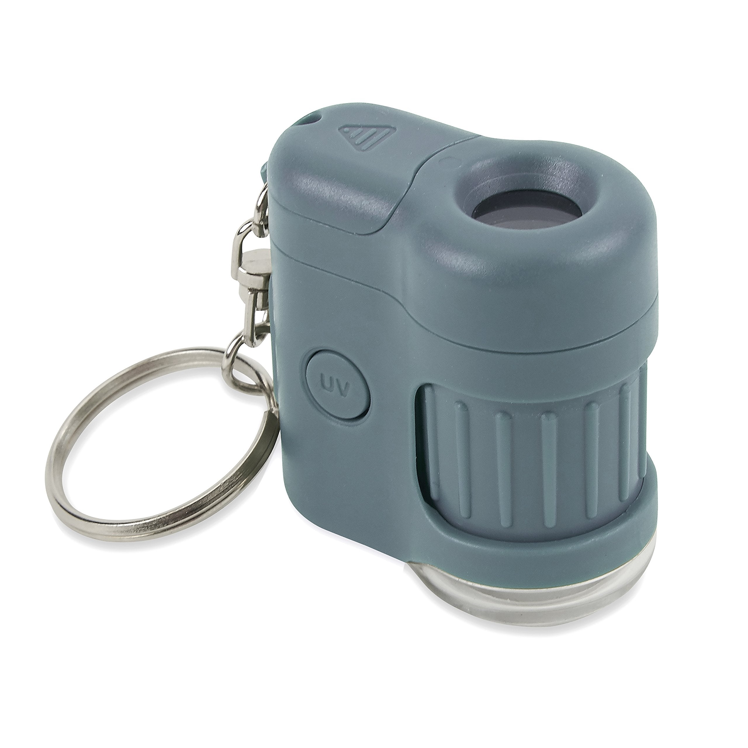 Carson MicroMini 20x Pocket Microscope for Adults – Blue with UV & LED Lights (MM-280B)
