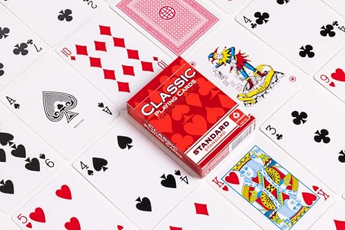 Cartamundi Classic Playing Cards 12 Pack – Standard Index Poker Decks (6 Red, 6 Blue)